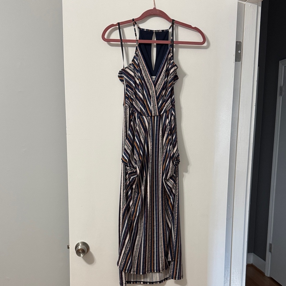 BCBGeneration Multicolor Striped High Low Dress